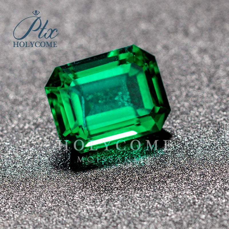 14K Gold Emerald Cut Lab Grown Emerald (0.37ct)