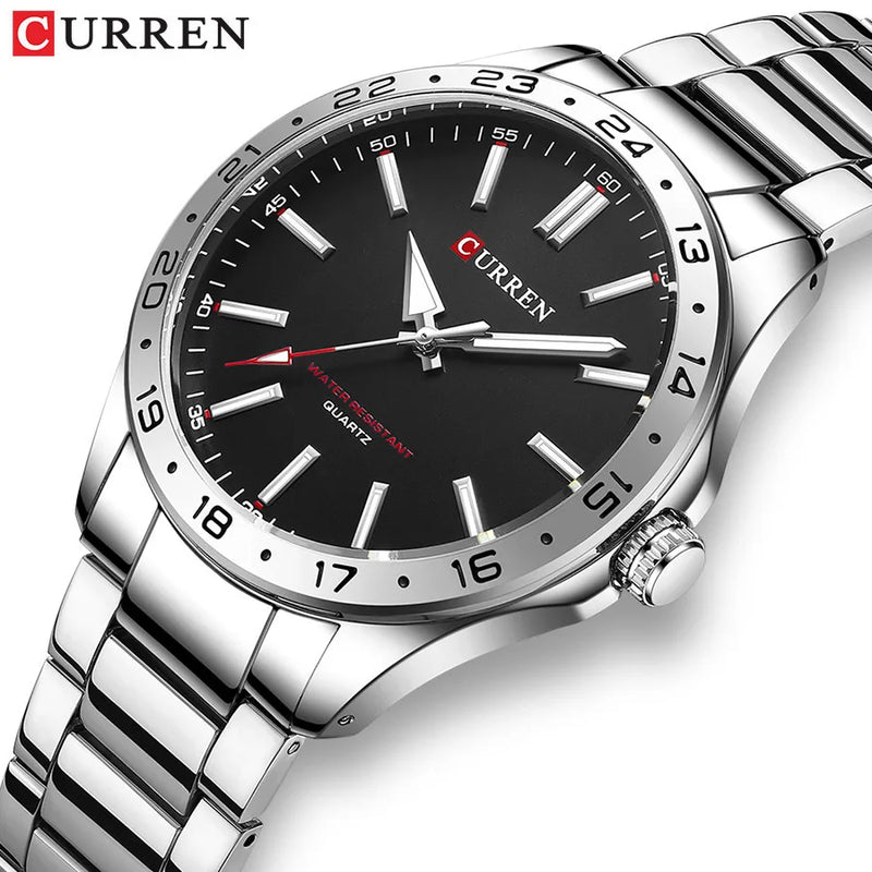 Stainless Steel Quartz Watch, Waterproof, for Men