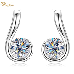 18K Gold Plated Sterling Silver 5MM Moissanite Stud Earrings for Her