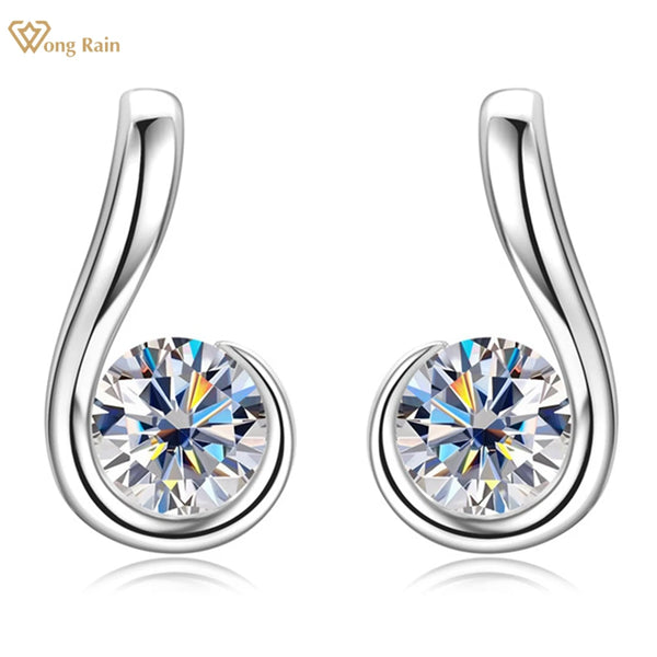 18K Gold Plated Sterling Silver 5MM Moissanite Stud Earrings for Her