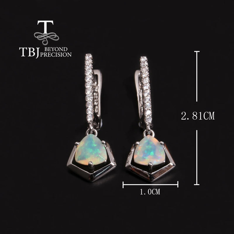 925 Sterling Silver Opal Earrings