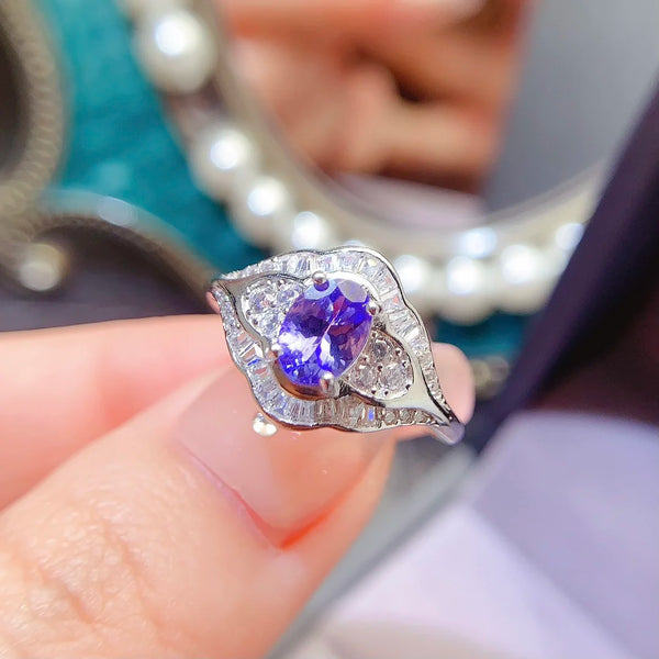 sterling Silver Tanzanite Ring for Women