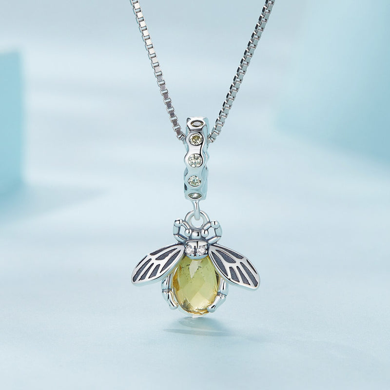 925 Sterling Silver Bee Pendant Necklace for Women