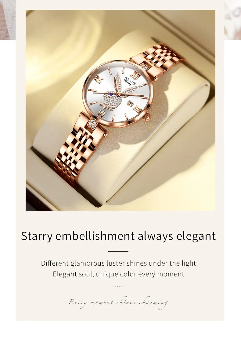 Stainless Steel Elegant Quartz Watch for Women