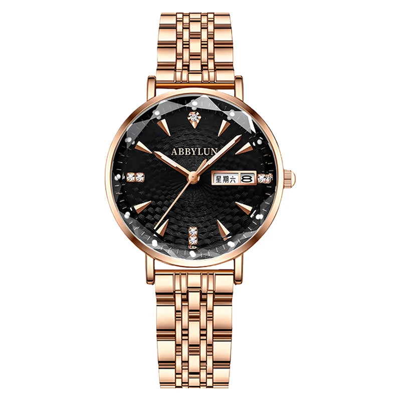 Gold Stainless Steel Creative Bracelet Watch for Women