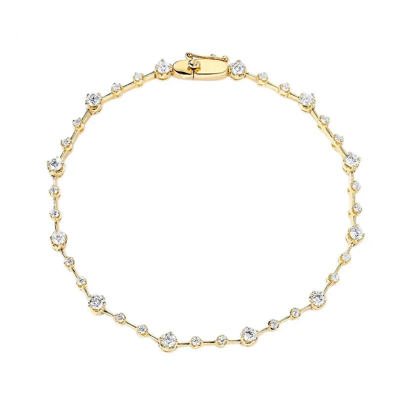 14k Yellow Gold 1.00 Carat Natural Diamond Bracelet for Women