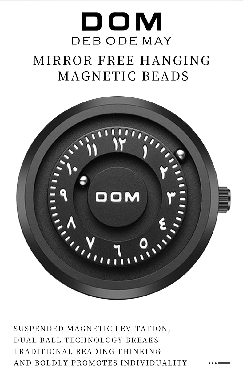 Silver Stainless Steel Scrolling Beads Quartz Watch for Men