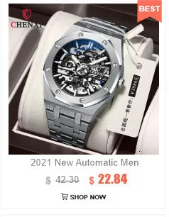 Stainless Steel Automatic Luminous Mechanical Wristwatch for Men