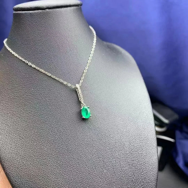 Gold-Plated 0.50ct Emerald Pendant Necklace for Women