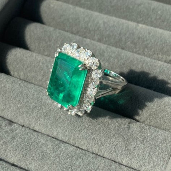 925 Sterling Silver Emerald Ring For Women