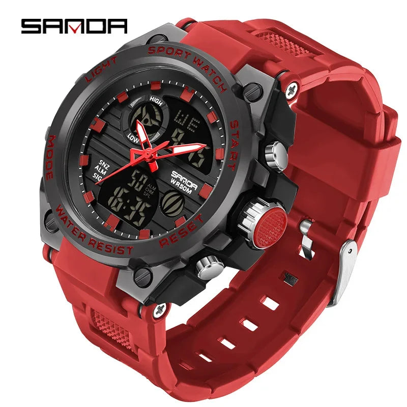 Stainless Steel Fashion Digital Watch with Backlit, Alarm, Stopwatch, and Timer for Men