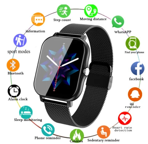 New Smart Watch with Full Touch Screen & Waterproof Design for Sports and Fitness