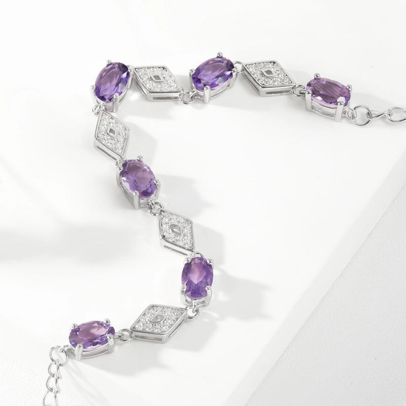 925 Sterling Silver Amethyst Bracelets for Women