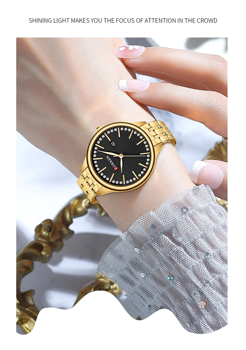 Alloy Quartz Wristwatch with Bracelet, for Women