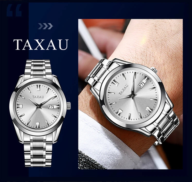 Stainless Steel Casual Quartz Watch for Men