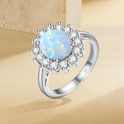 925 Silver Opal Ring for Woman