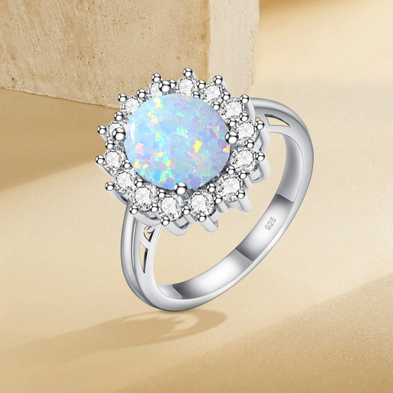 925 Silver Opal Ring for Woman