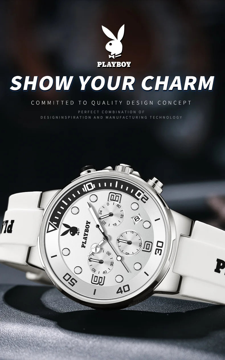 Stainless Steel Fashion Trend Quartz Multifunction Sports Watch for Men