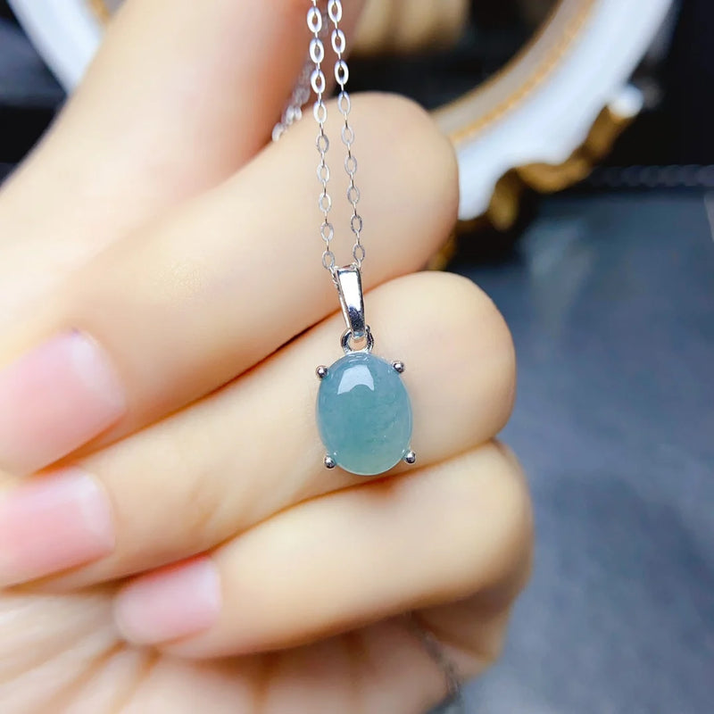 Sterling Silver Emerald Pendant Necklace for Women