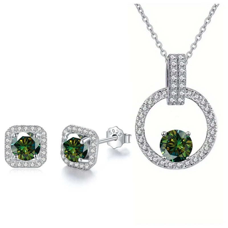 925 Sterling Silver Moissanite Bridal Jewelry Set for Women