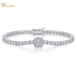 925 Sterling Silver Moissanite Diamonds Tennis Chain Bracelet for Women