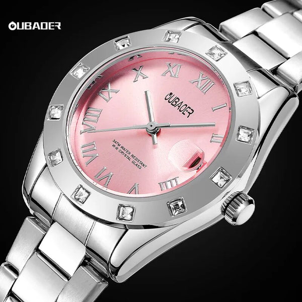 Stainless Steel Quartz Sports Watch for Women