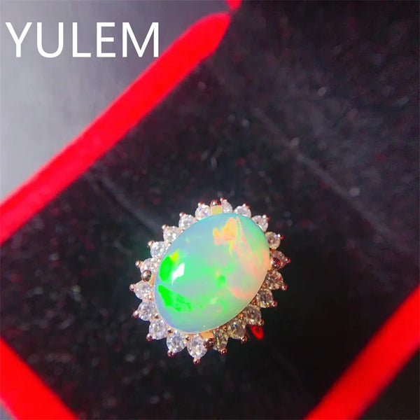 925 Silver Natural Opal Ring for Women