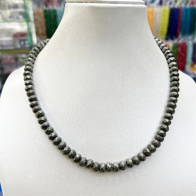 Sterling Silver Iron Pyrite Necklace Choker