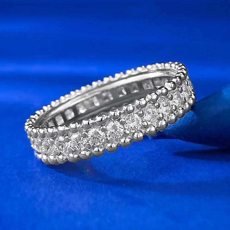 Sterling Silver High Carbon Diamond Ring for Women