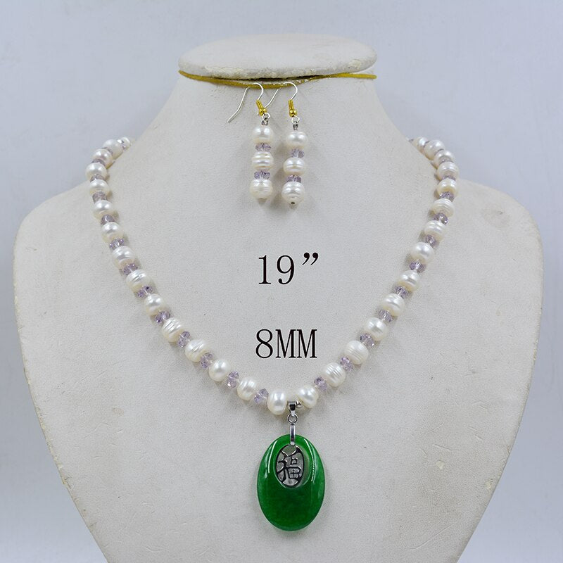 Sterling Silver Natural Pearl & Semi-Precious Stone Necklace for Women