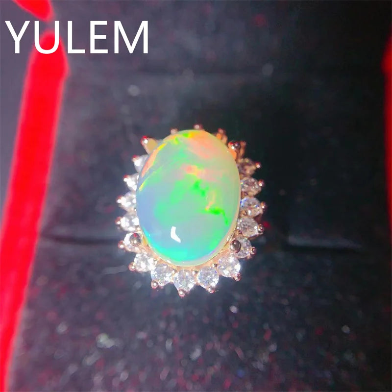 925 Silver Natural Opal Ring for Women