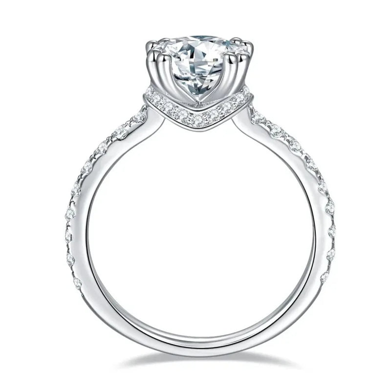 925 Sterling Silver 1.50CT Moissanite Diamond Engagement Ring for Women