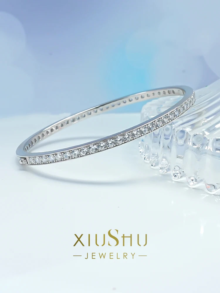 925 Sterling Silver White Diamond Bracelet for Women