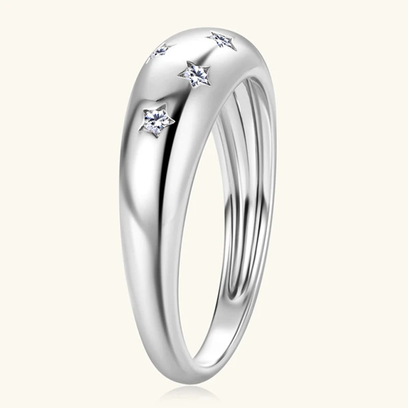 Sterling Silver 1.5mm Round Moissanite Ring for Women