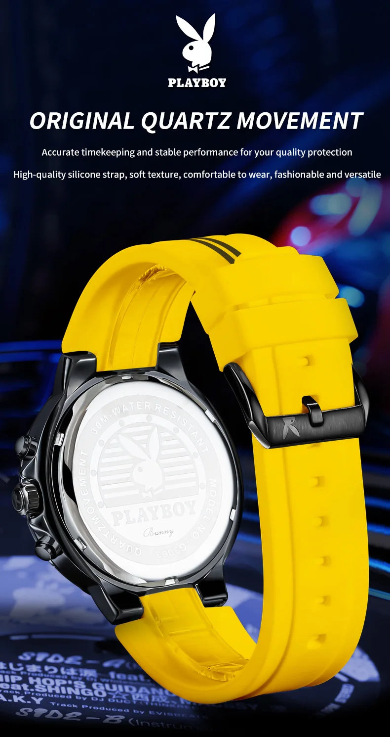 Stainless Steel Silicone Luxury Waterproof Luminous Watch for Men