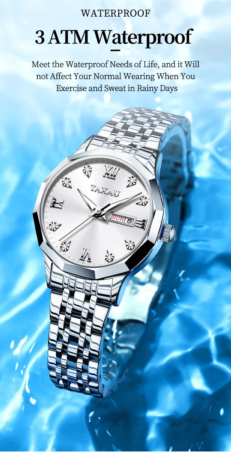 Stainless Steel Luxury Quartz Watch for Women