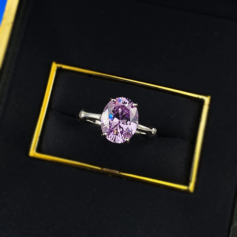 Sterling Silver Amethyst Engagement Ring for Women