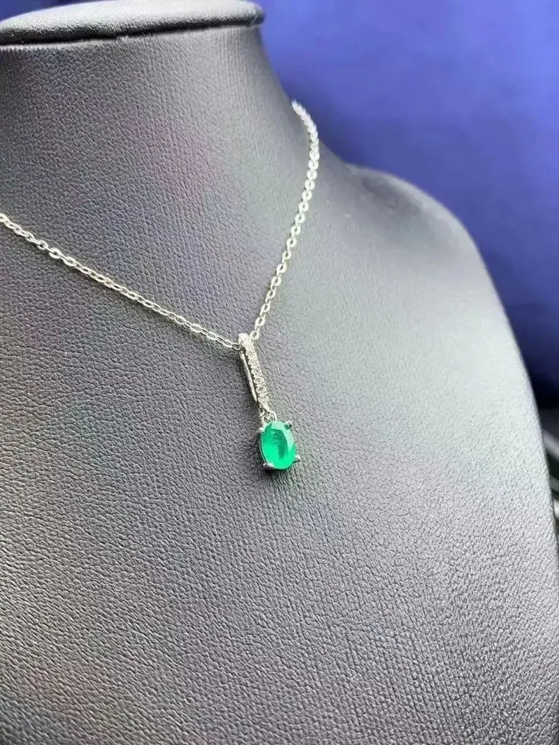 Gold-Plated 0.50ct Emerald Pendant Necklace for Women