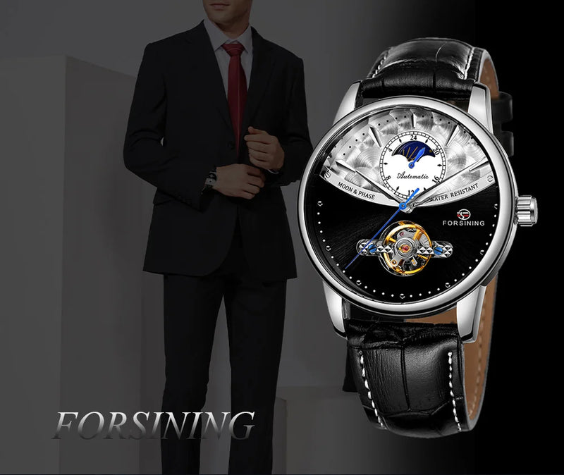 Stainless Steel Leather Luxury Automatic Watch for Men