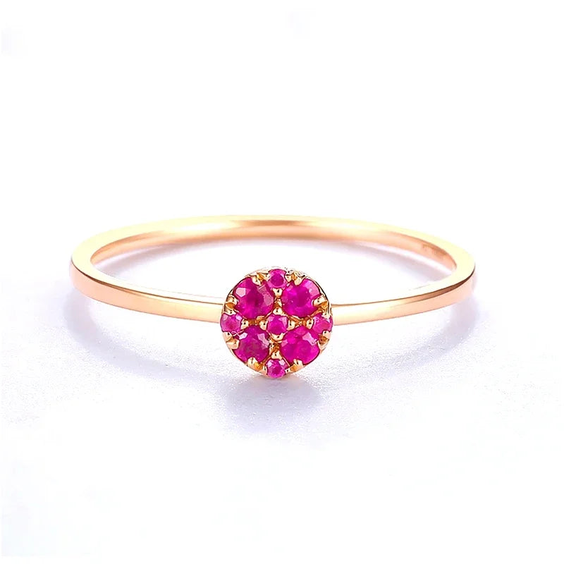 14k Rose Gold Natural Ruby Ring for Women