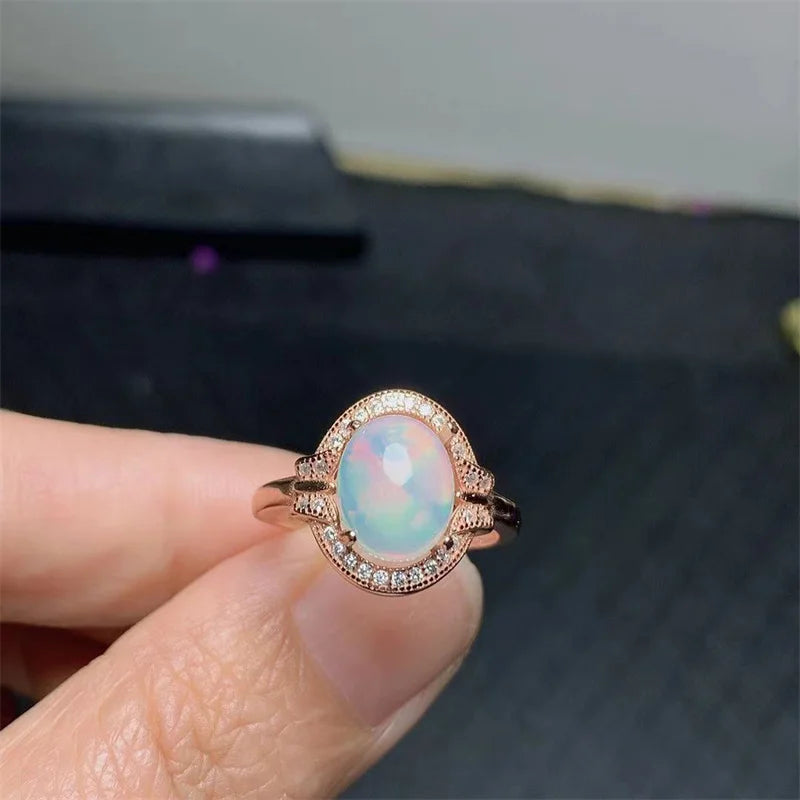 Sterling Silver 925 Opal Ring for Women