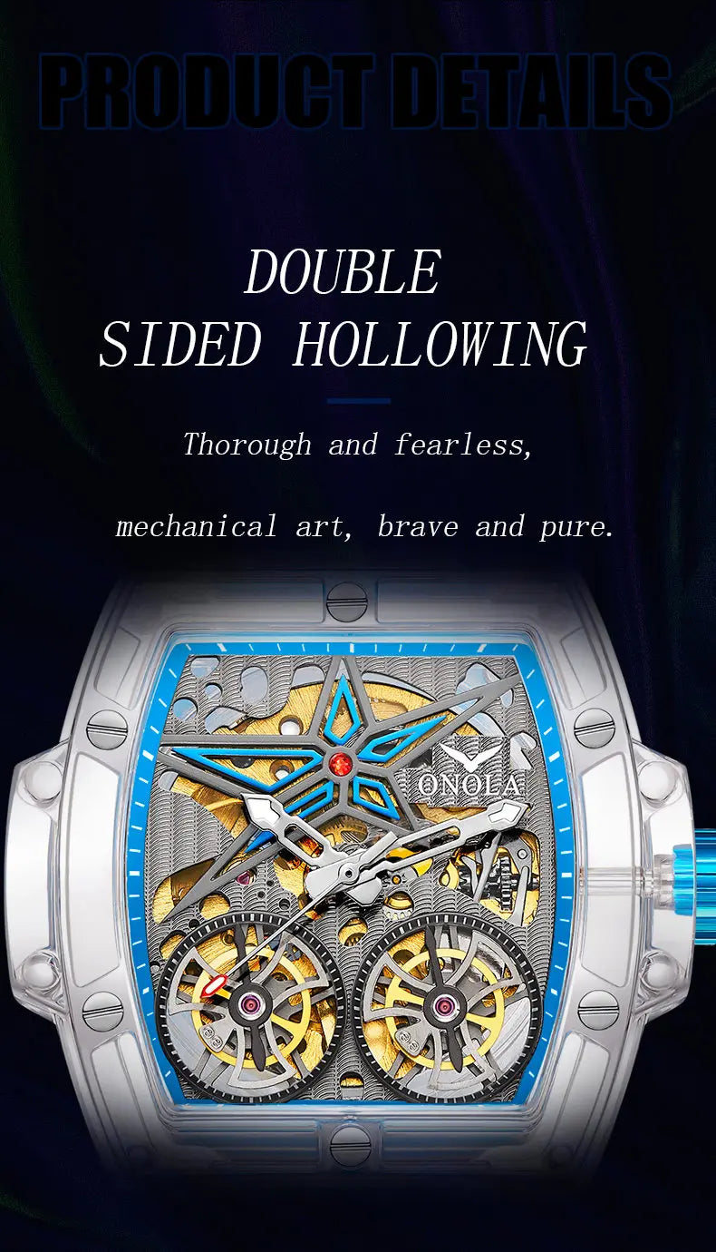 Transparent Plastic Luxury Mechanical Watch for Men