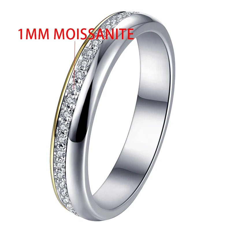 Sterling Silver Moissanite Couple Wedding Engagement Rings for Women