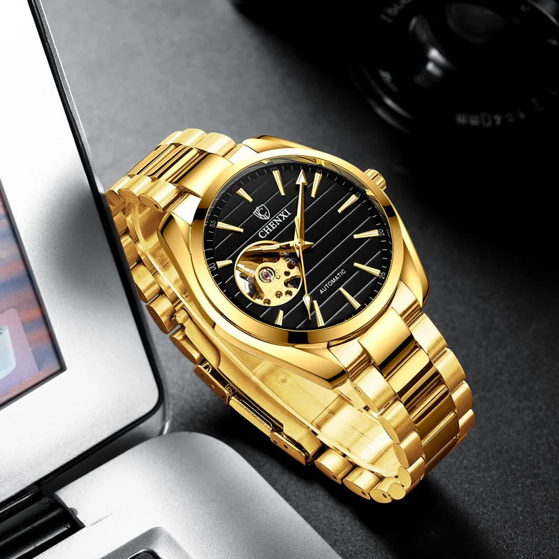 Stainless Steel Automatic Mechanical Watch for Men