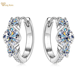 18K Gold Plated Sterling Silver VVS1 Moissanite Diamond Hoop Earrings for Women