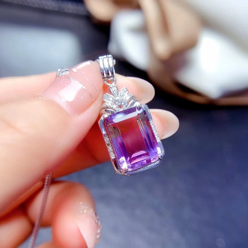 925 Sterling Silver Ametrine Pendant Necklace for Women