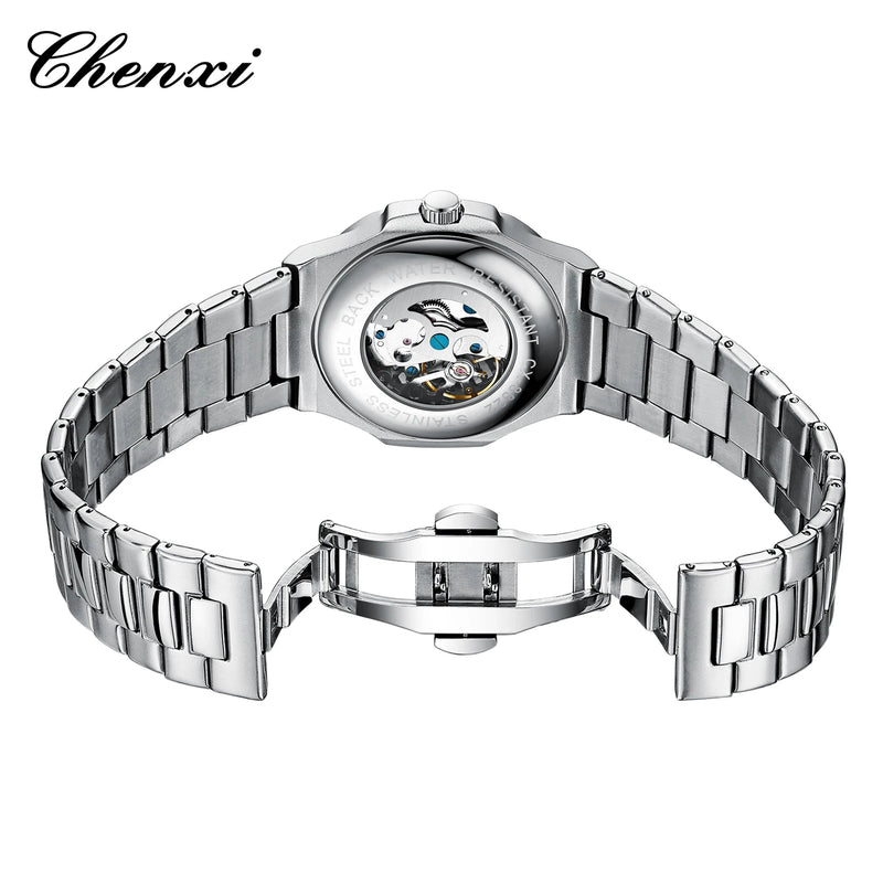 Stainless Steel Automatic Luminous Mechanical Wristwatch for Men