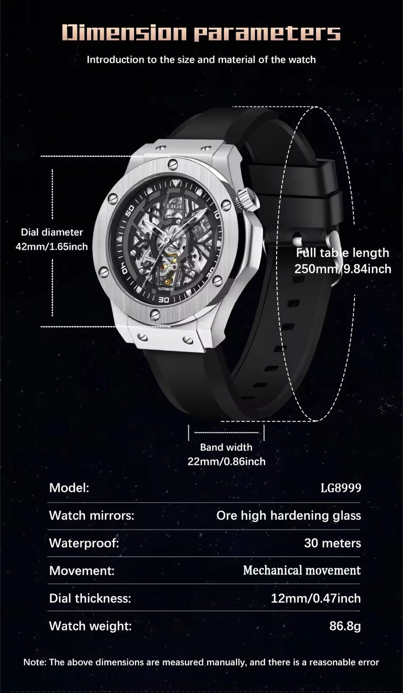 Luxury Mechanical Men's Wristwatch - Casual Sports Waterproof Automatic Watch for Men