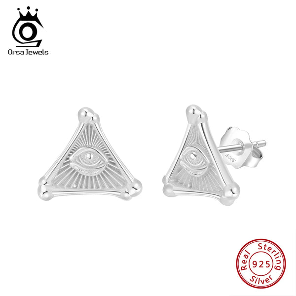 Sterling Silver Sun Eyes Charms Earrings for Women