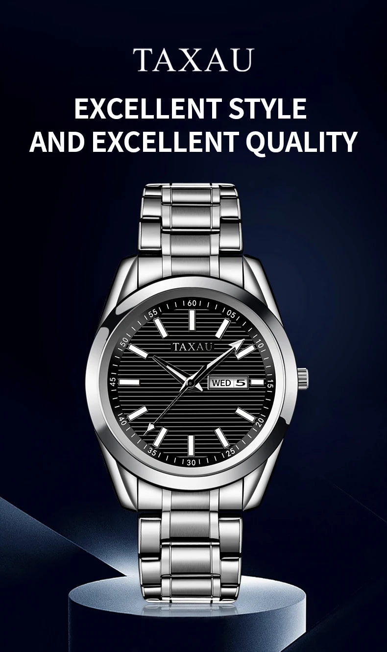 Stainless Steel Quartz Luminous Casual Watch for Men